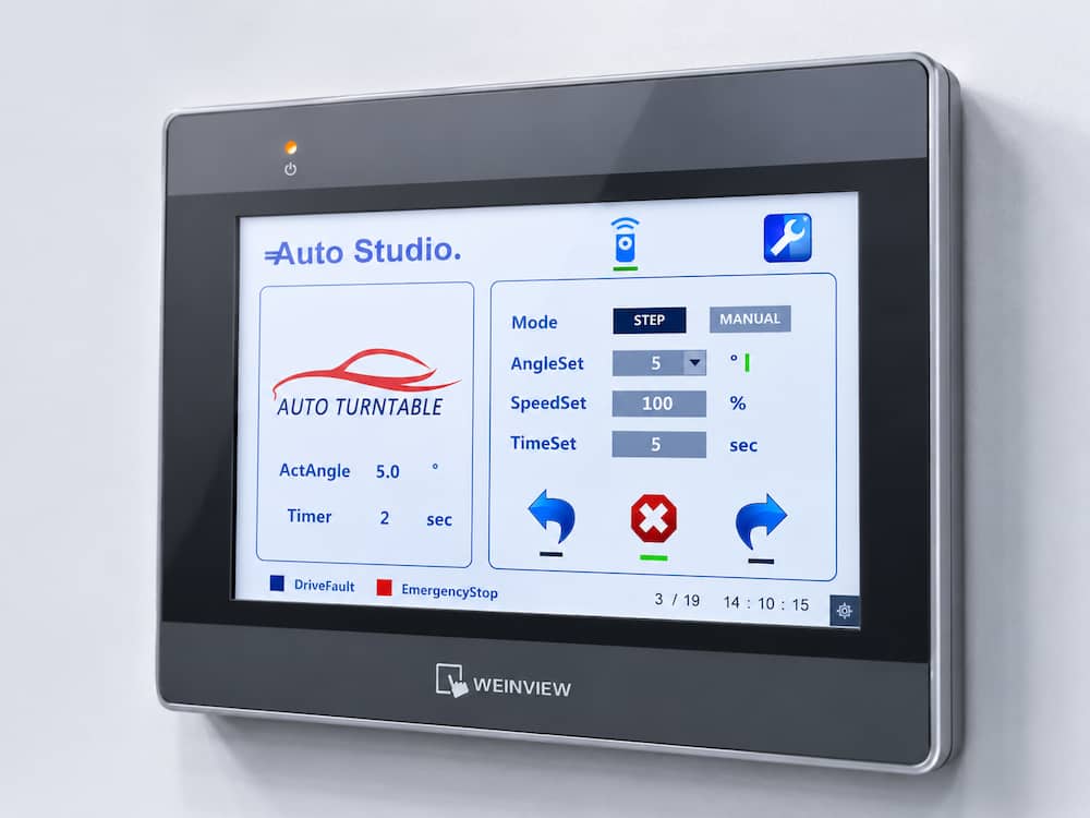 Weinview PLC touchscreen auto studio control interface